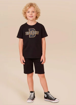 Brandili - Conjunto com Aplique em Puff Preto - BRANDILI