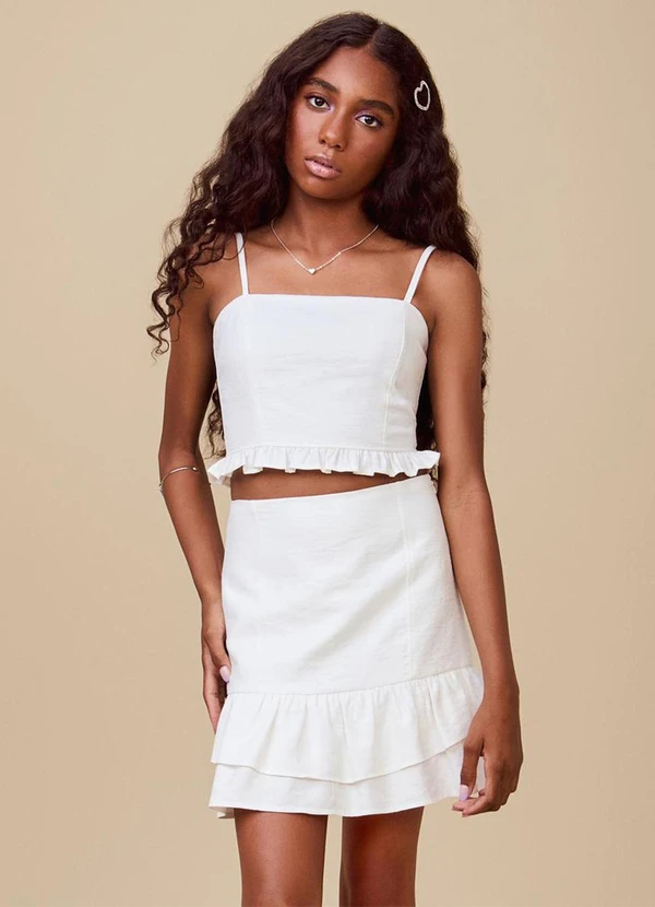 Authoria - Conjunto com Babados Off White