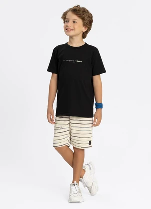 Alakazoo - Conjunto com Bermuda de Moletom e Camiseta Bege - ALAKAZOO