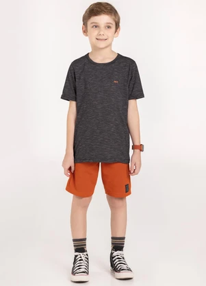 Alakazoo - Conjunto com Bermuda de Moletom e Camiseta Preto - ALAKAZOO