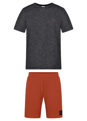 Alakazoo - Conjunto com Bermuda de Moletom e Camiseta Preto - ALAKAZOO