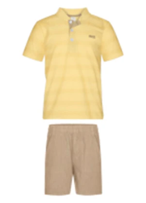 Alakazoo - Conjunto com Bermuda e Camisa Bege - ALAKAZOO