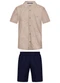 Alakazoo - Conjunto com Bermuda e Camisa Estampada Bege - variação: Bege