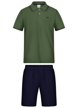 Alakazoo - Conjunto com Bermuda e Camisa Polo Verde - ALAKAZOO