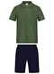 Alakazoo - Conjunto com Bermuda de Sarja e Camisa Polo Azul - variação: Verde