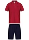 Alakazoo - Conjunto com Bermuda de Sarja e Camisa Polo Azul - variação: Vermelho