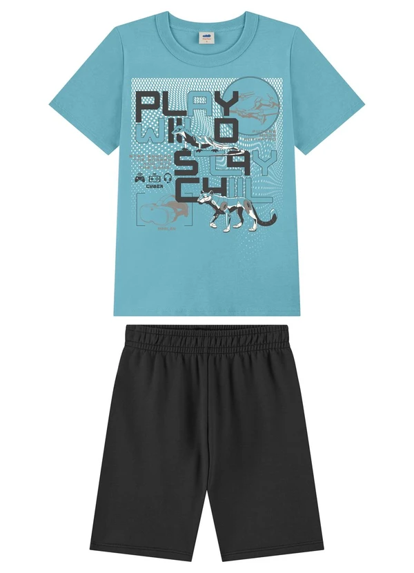 Marlan - Conjunto com Bermuda e Camiseta Azul