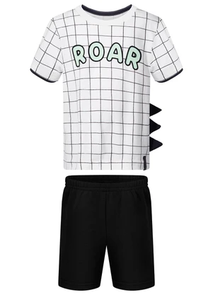 Alakazoo - Conjunto com Bermuda e Camiseta Branco - ALAKAZOO