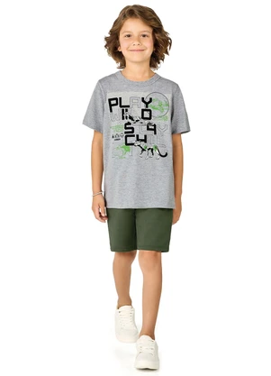 Marlan - Conjunto com Bermuda e Camiseta Cinza - MARLAN