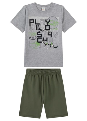 Marlan - Conjunto com Bermuda e Camiseta Cinza - MARLAN