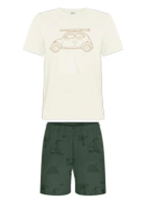 Alakazoo - Conjunto com Bermuda e Camiseta em Algodão Verde - ALAKAZOO