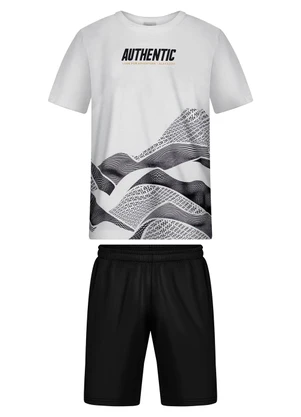 Alakazoo - Conjunto com Bermuda e Camiseta Estampada Branco - ALAKAZOO
