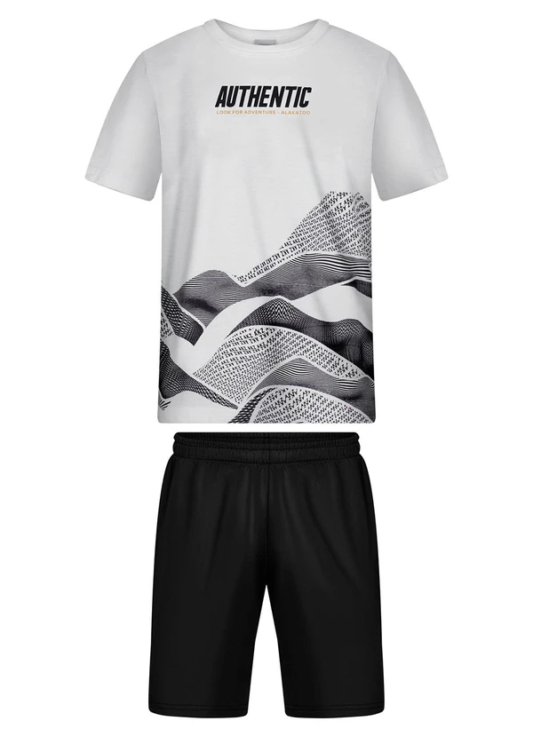 Alakazoo - Conjunto com Bermuda e Camiseta Estampada Branco 2