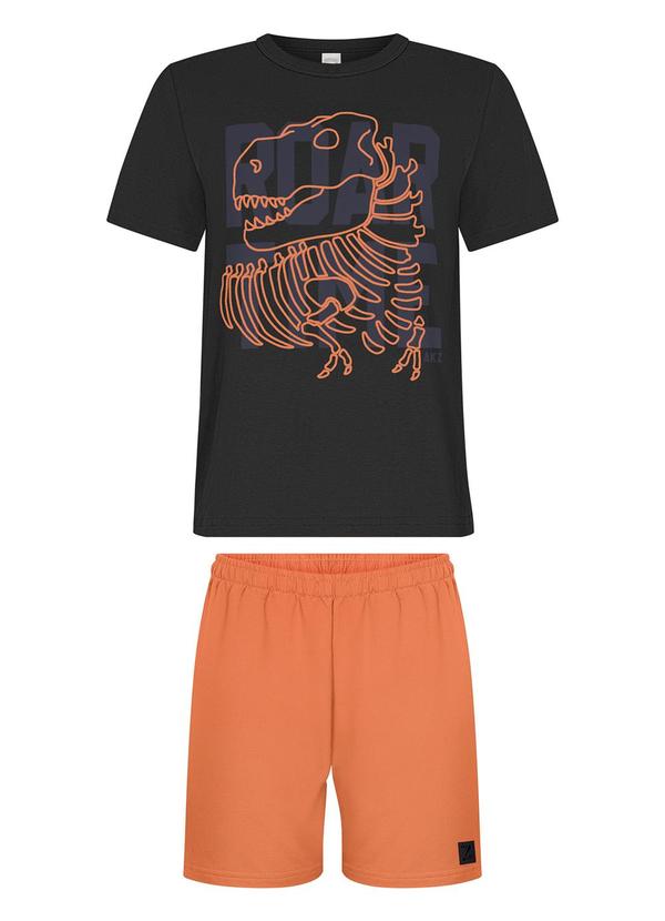 Alakazoo - Conjunto com Bermuda e Camiseta Estampada Preto