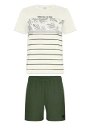 Alakazoo - Conjunto com Bermuda e Camiseta Estampada Verde - ALAKAZOO