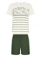 Alakazoo - Conjunto com Bermuda e Camiseta Estampada Bege - variação: Verde