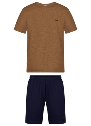 Alakazoo - Conjunto com Bermuda e Camiseta Marrom - ALAKAZOO