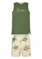 Alakazoo - Conjunto com Bermuda Estampada e Regata Verde - variação: Verde