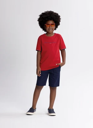 Alakazoo - Conjunto com Bermuda Lisa e Camiseta Vermelho - ALAKAZOO