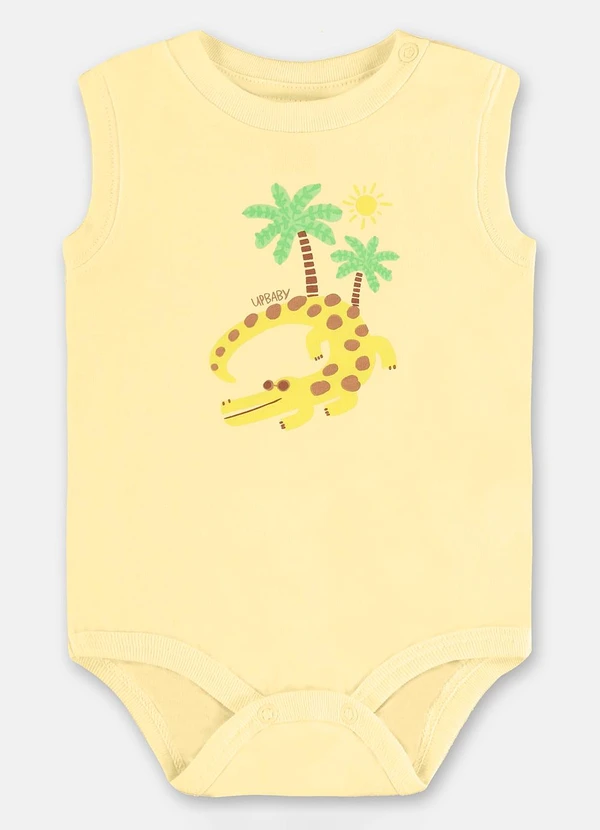 Up Baby - Conjunto com Body Regata e Bermuda Amarelo 3