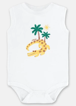 Up Baby - Conjunto com Body Regata e Bermuda Branco - UP BABY