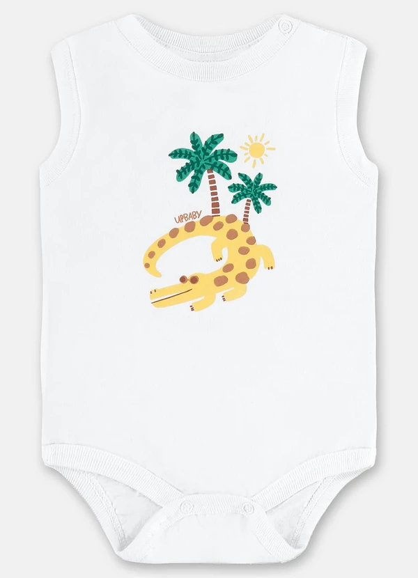 Up Baby - Conjunto com Body Regata e Bermuda Branco 2