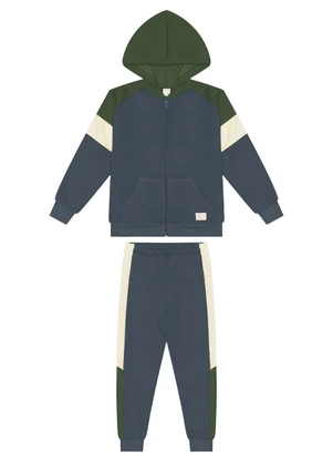 Alakazoo - Conjunto com Bolsos e Recortes Texturizados Azul - ALAKAZOO