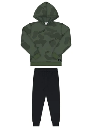 Alakazoo - Conjunto com Calça e Blusão Estampado Verde - ALAKAZOO