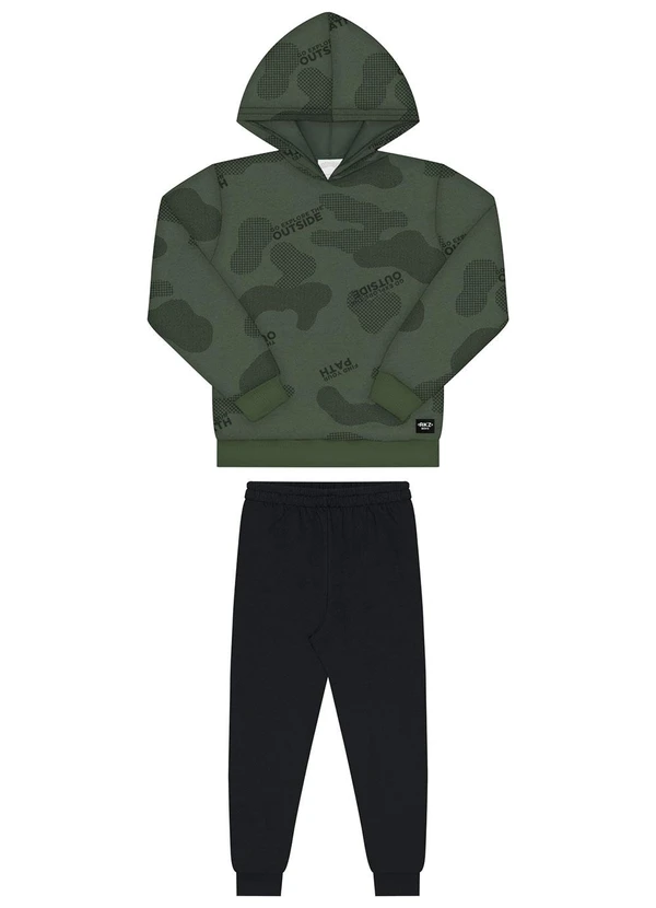 Alakazoo - Conjunto com Calça e Blusão Estampado Verde 1