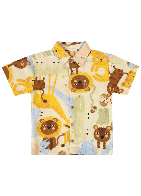 Três e Já - Conjunto com Camisa e Bermuda Bege 4