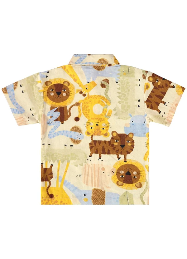 Três e Já - Conjunto com Camisa e Bermuda Bege 5