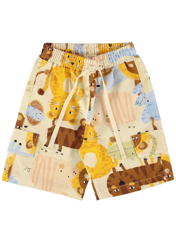 Três e Já - Conjunto com Camisa e Bermuda Bege 6