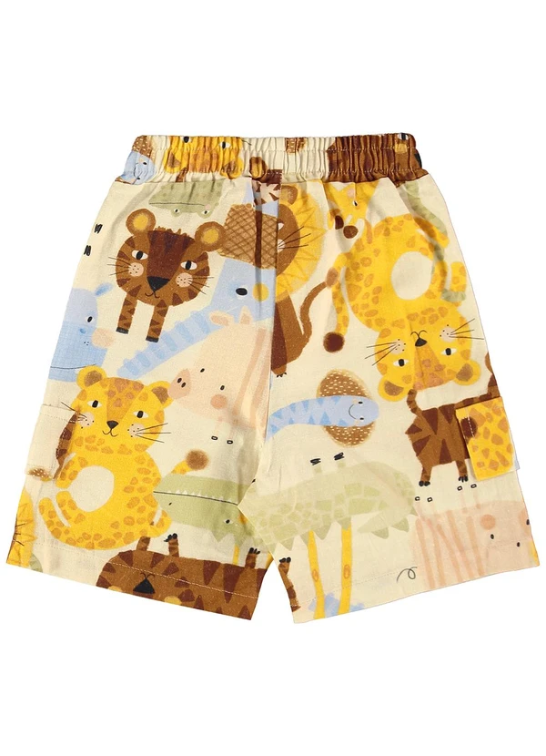 Três e Já - Conjunto com Camisa e Bermuda Bege 7