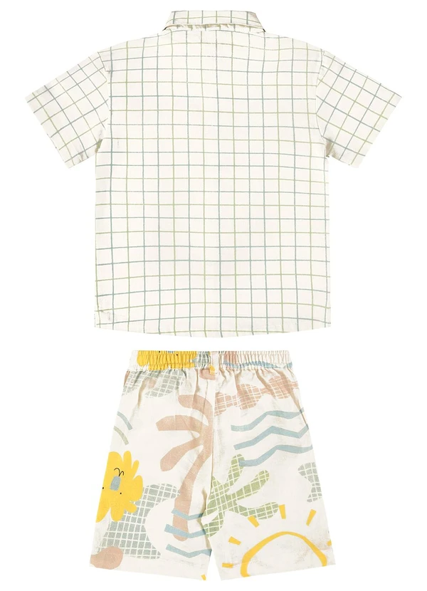Três e Já - Conjunto com Camisa e Bermuda Bege 3