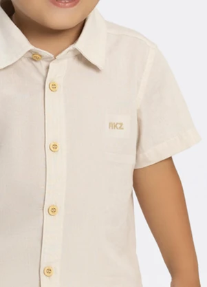 Alakazoo - Conjunto com Camisa e Bermuda Bege - ALAKAZOO