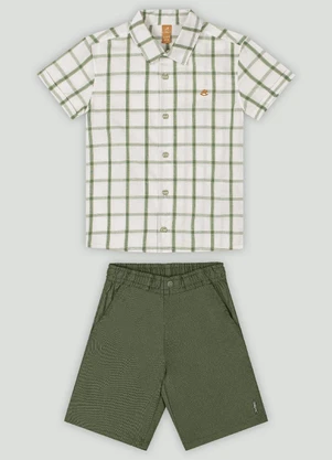 Conjunto com Camisa e Bermuda Up Baby Verde - UP BABY