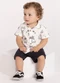 Alakazoo - Conjunto com Camisa Estampada e Bermuda Branco - variação: Branco