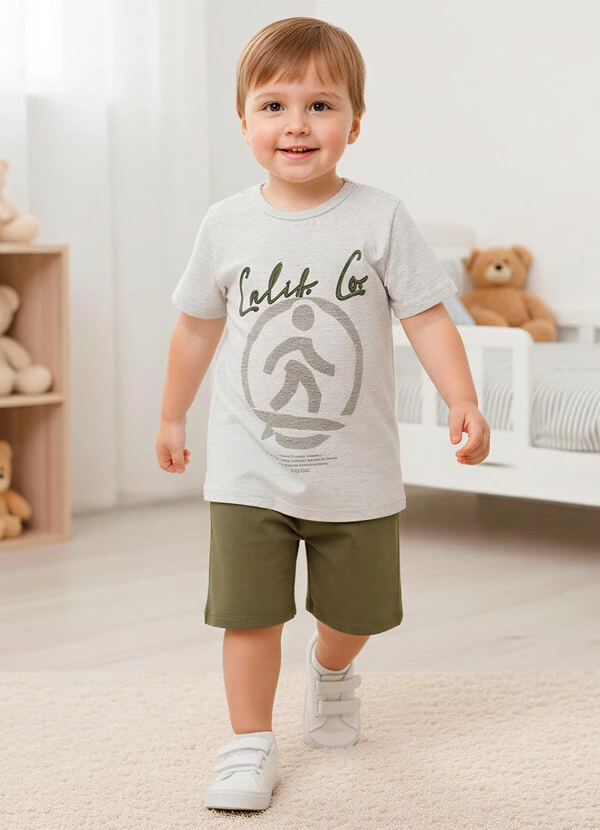 Multimarcas - Conjunto com Camiseta Bege