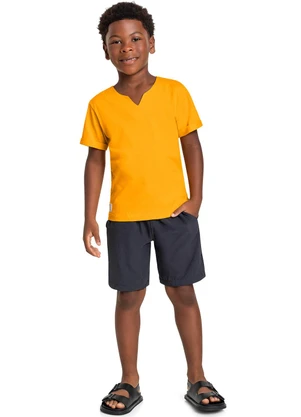 Quimby - Conjunto com Camiseta e Bermuda Amarelo - QUIMBY
