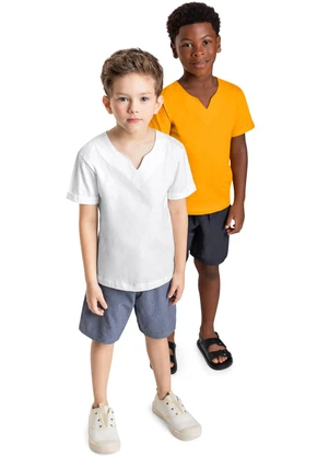 Quimby - Conjunto com Camiseta e Bermuda Amarelo - QUIMBY