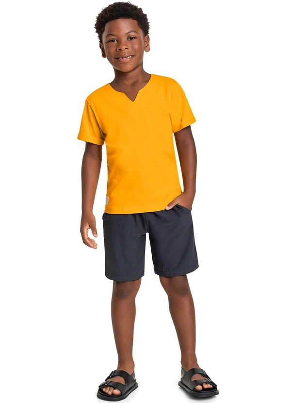 Quimby - Conjunto com Camiseta e Bermuda Amarelo