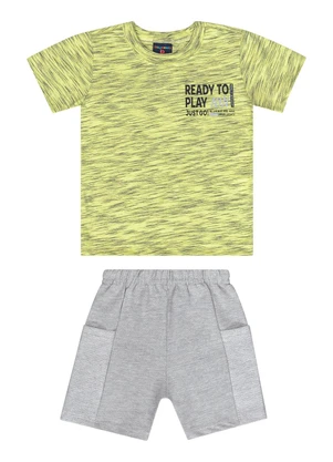 Guloseima - Conjunto com Camiseta e Bermuda Amarelo - GULOSEIMA