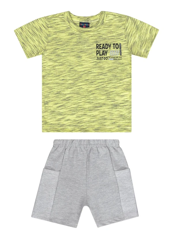 Guloseima - Conjunto com Camiseta e Bermuda Amarelo