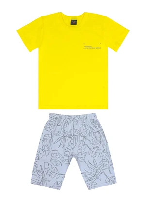 Guloseima - Conjunto com Camiseta e Bermuda Amarelo - GULOSEIMA
