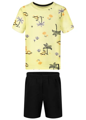 Alakazoo - Conjunto com Camiseta e Bermuda Amarelo - ALAKAZOO