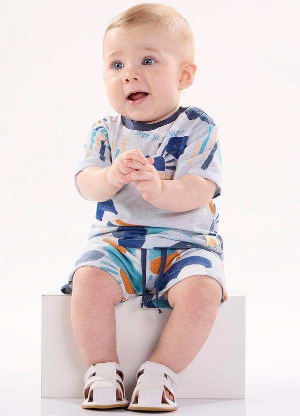 Up Baby - Conjunto com Camiseta e Bermuda Azul