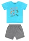 Guloseima - Conjunto com Camiseta e Bermuda Azul - variação: Azul