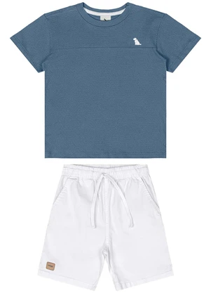 Quimby - Conjunto com Camiseta e Bermuda Azul - QUIMBY