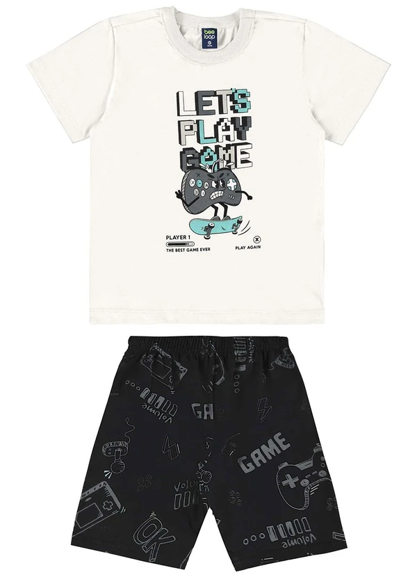 Bee Loop - Conjunto com Camiseta e Bermuda Bege