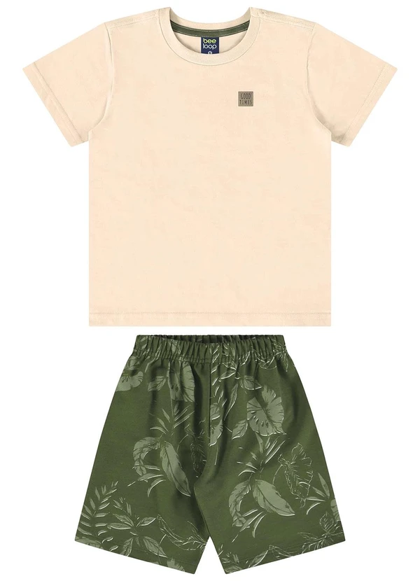 Bee Loop - Conjunto com Camiseta e Bermuda Bege